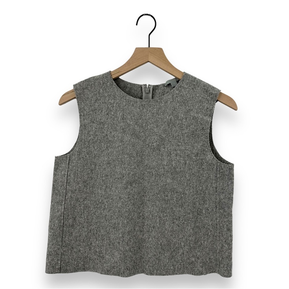 COS Gray Sleeveless Wool Blend Shell Top
